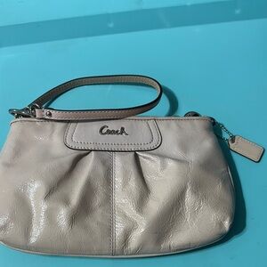Coach Cream Leather Wristlet